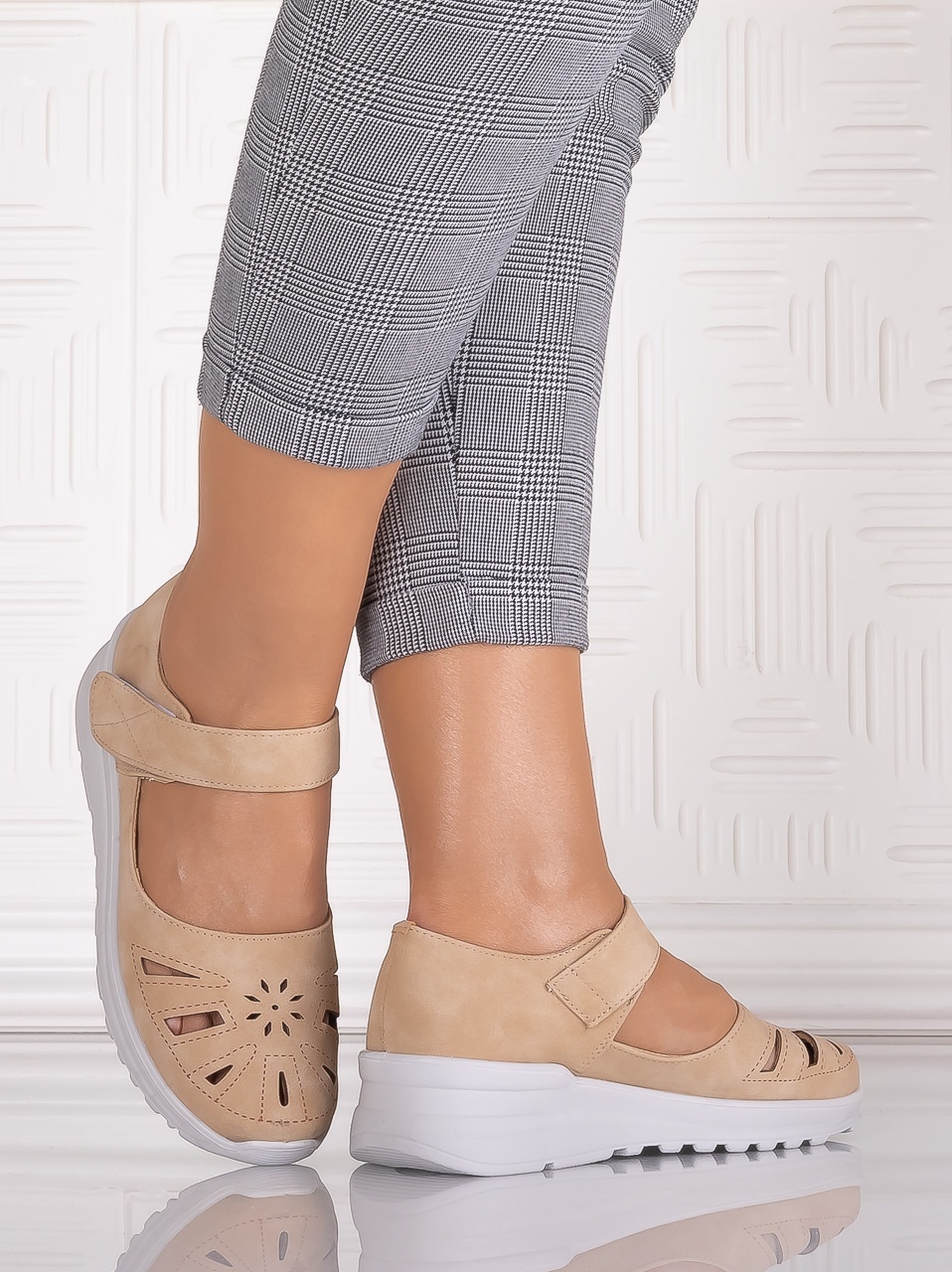 Pantofi dama casual Kaki din Piele Ecologica Yosama - poza 4