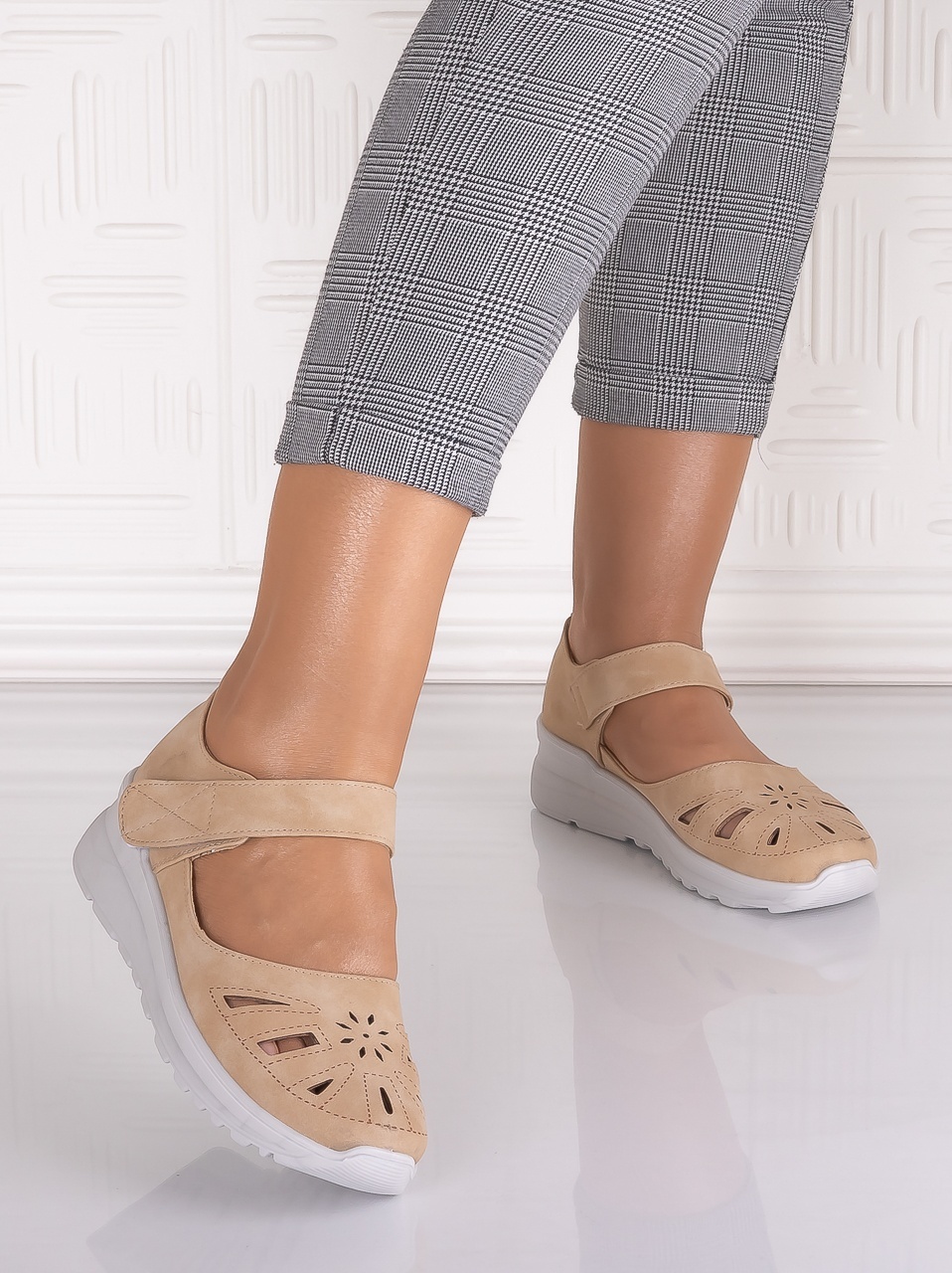 Pantofi dama casual Kaki din Piele Ecologica Yosama - poza 5