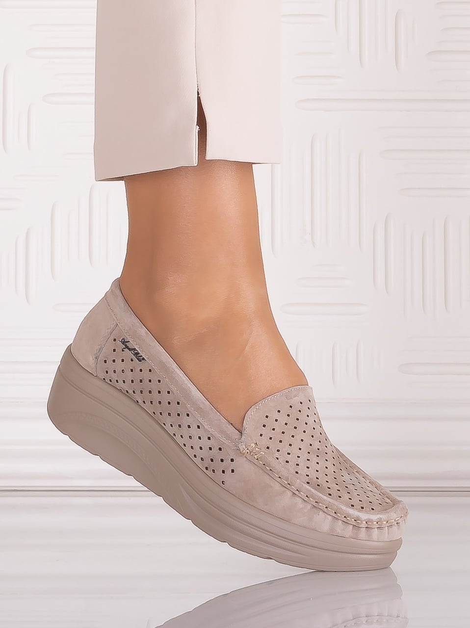 Pantofi dama casual Kaki din Piele Naturală Anastassia - poza 1