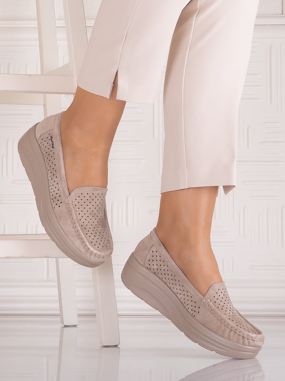 Pantofi dama casual Kaki din Piele Naturală Anastassia - poza 3