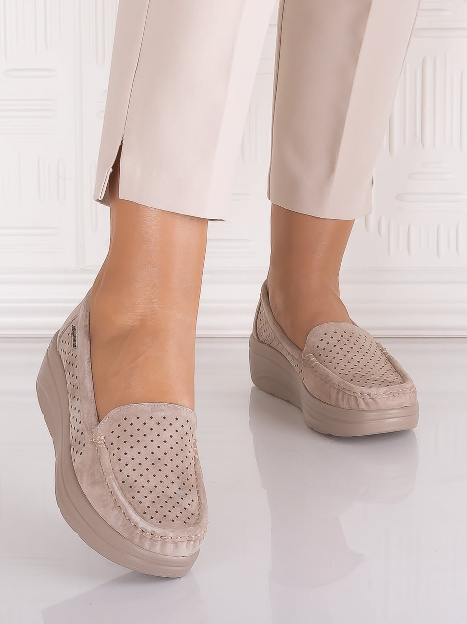 Pantofi dama casual Kaki din Piele Naturală Anastassia - poza 4