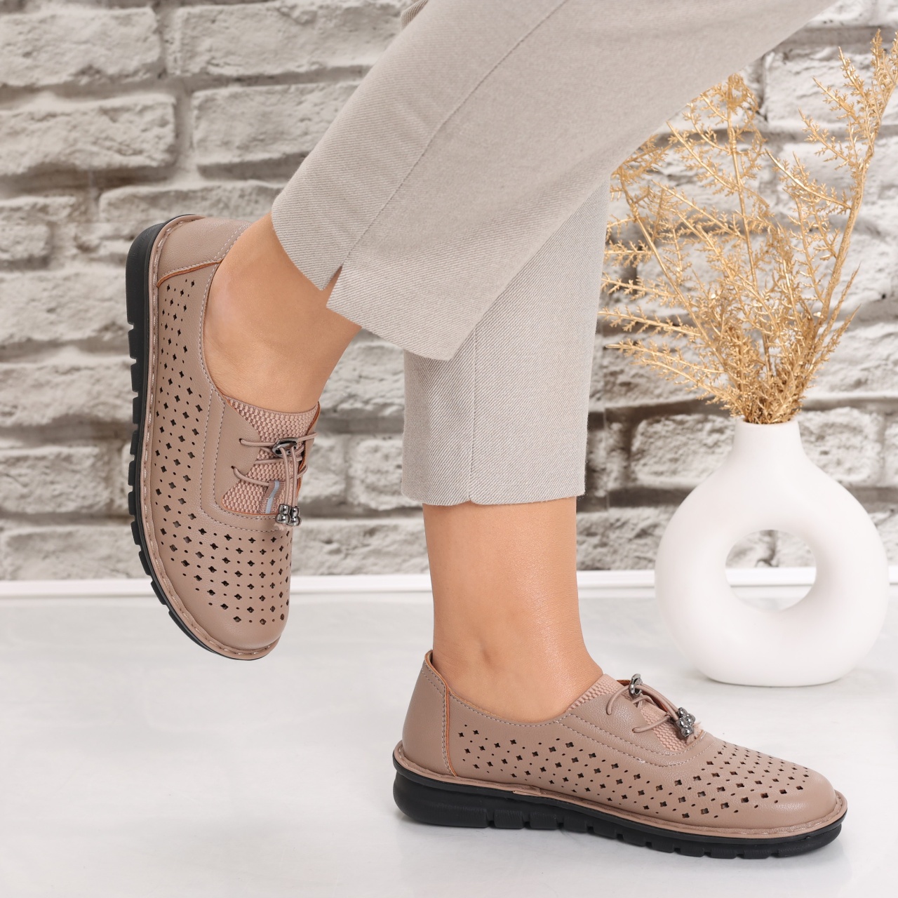 Pantofi dama casual Maro din Piele Ecologica Aseva - poza 3