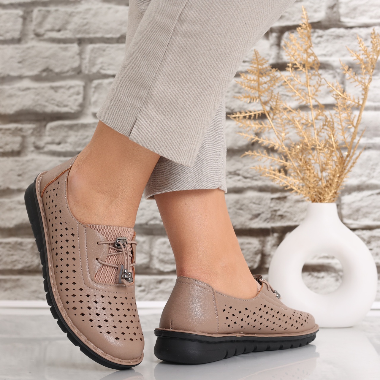 Pantofi dama casual Maro din Piele Ecologica Aseva - poza 4