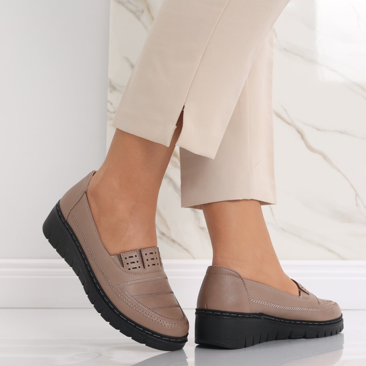 Pantofi dama casual Maro din Piele Ecologica Keransa - poza 3