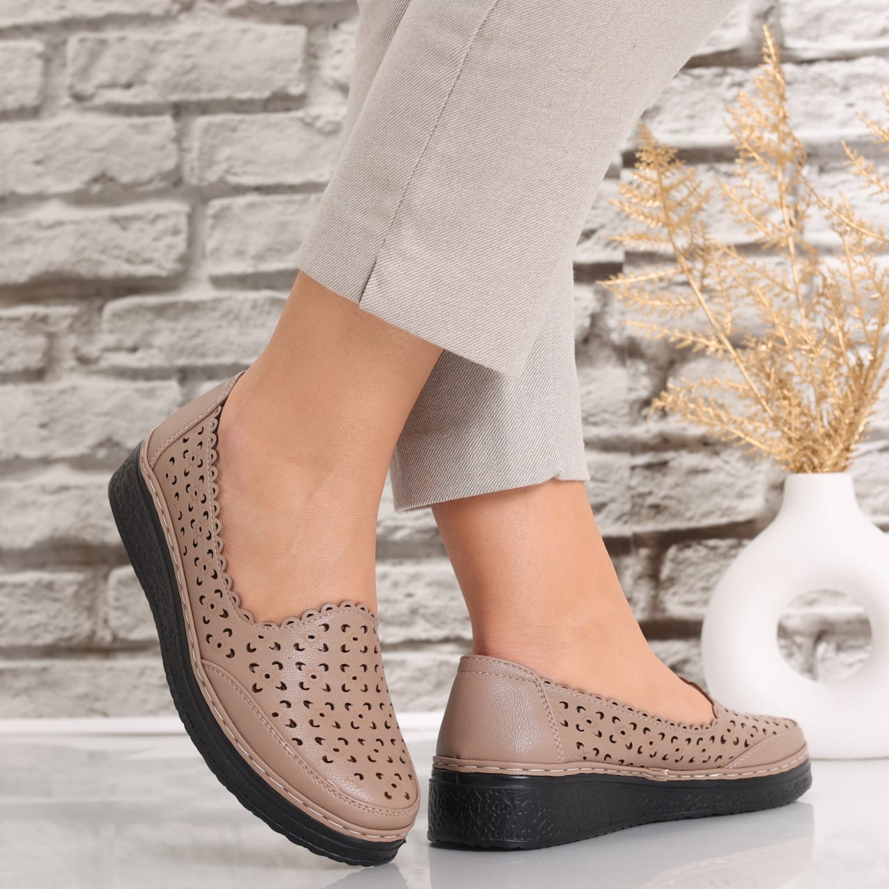Pantofi dama casual Maro din Piele Ecologica Nasca - poza 1