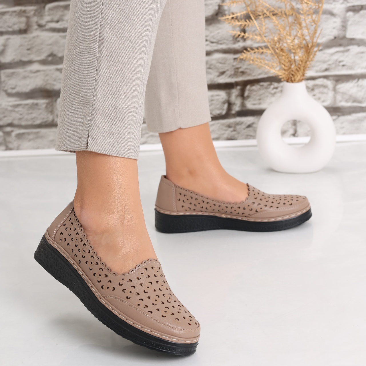 Pantofi dama casual Maro din Piele Ecologica Nasca - poza 2