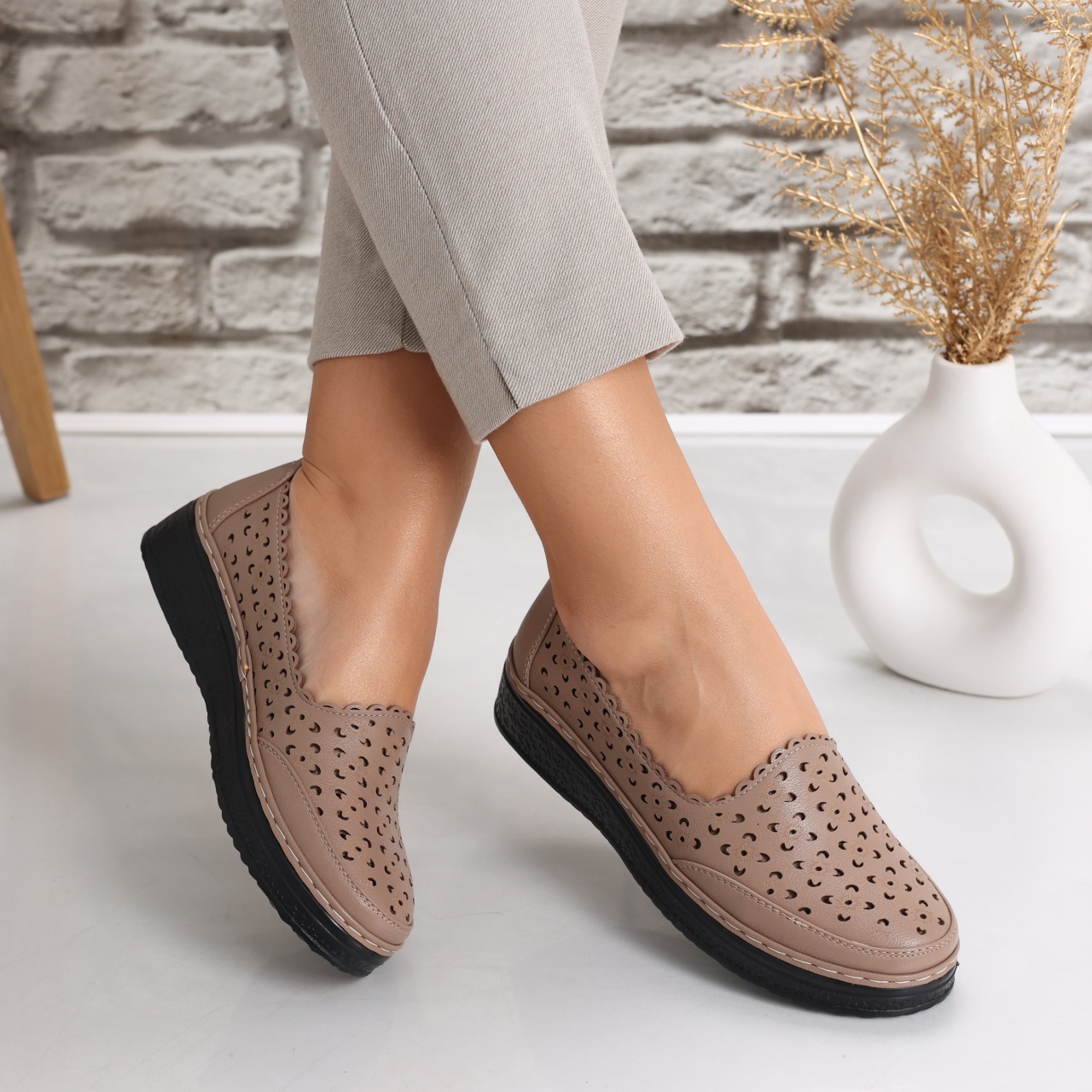Pantofi dama casual Maro din Piele Ecologica Nasca - poza 3