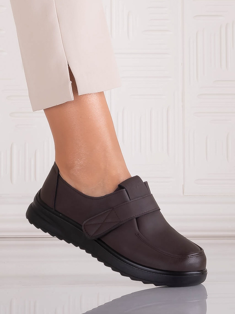 Pantofi dama Casual Maro din Piele Ecologica Nedira - poza 1