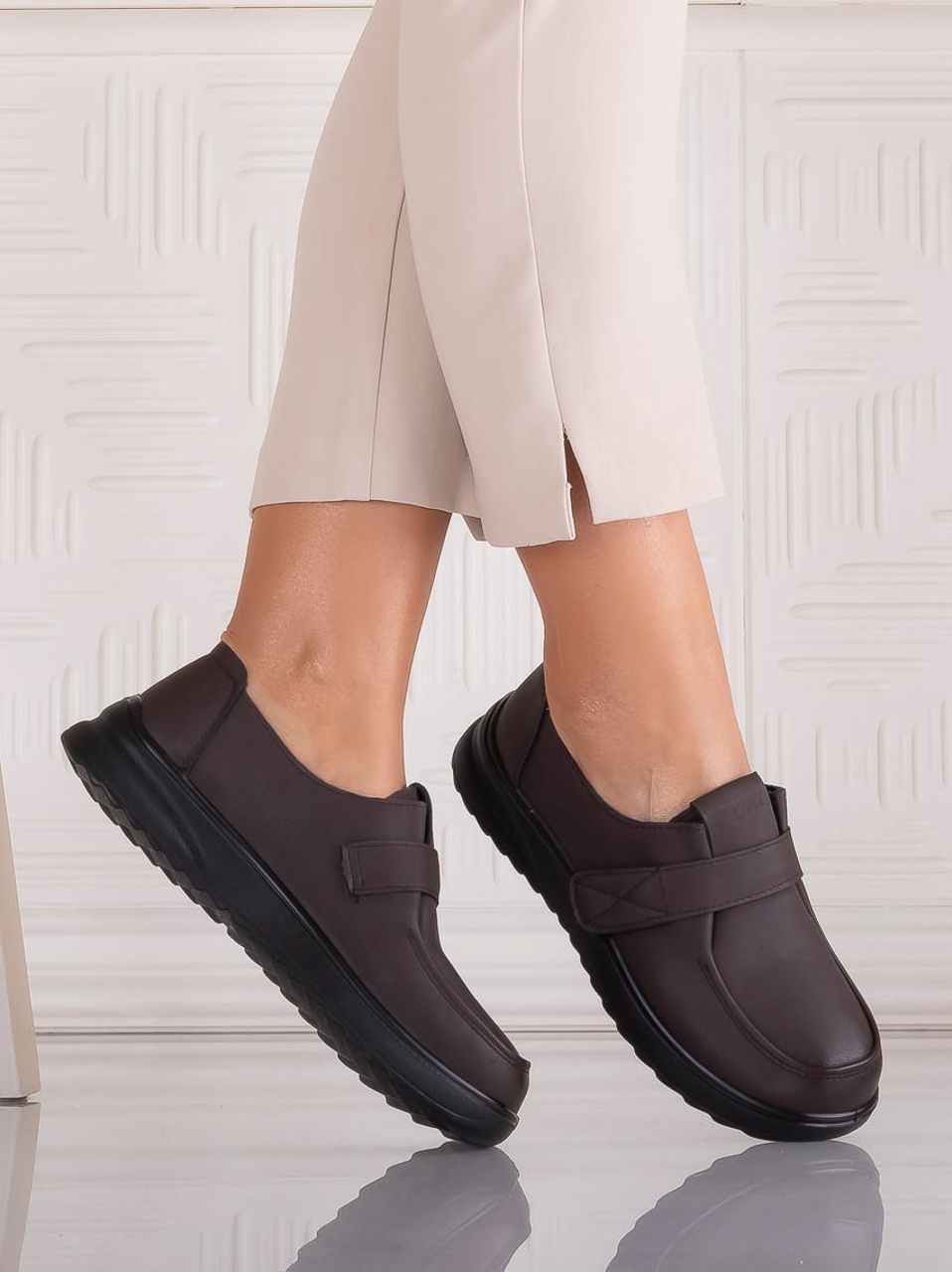 Pantofi dama Casual Maro din Piele Ecologica Nedira - poza 2