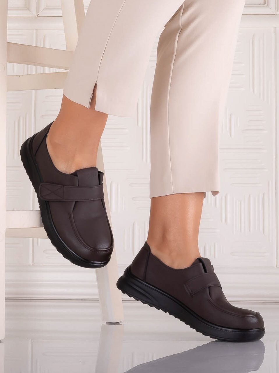Pantofi dama Casual Maro din Piele Ecologica Nedira - poza 3
