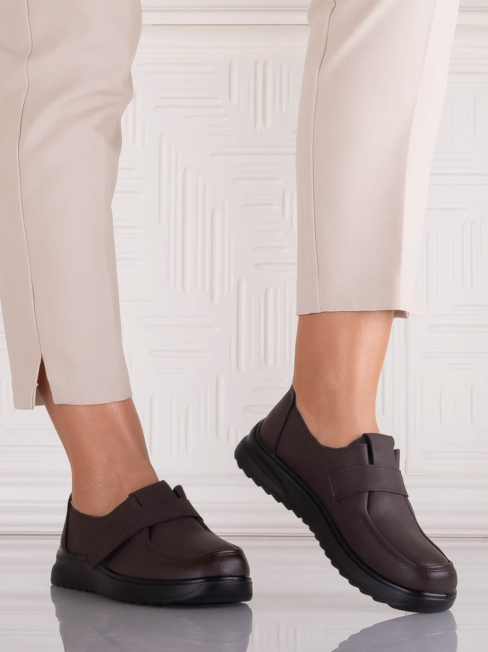 Pantofi dama Casual Maro din Piele Ecologica Nedira - poza 5