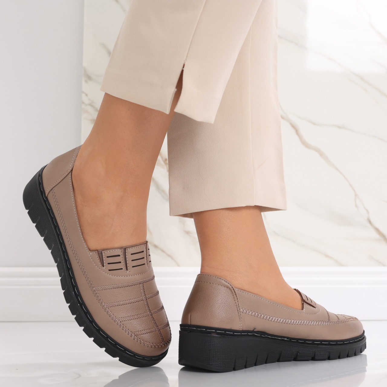 Pantofi dama casual Maro din Piele Ecologica Rasima - poza 2