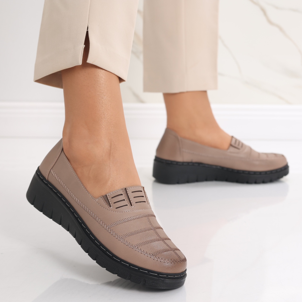 Pantofi dama casual Maro din Piele Ecologica Rasima - poza 3