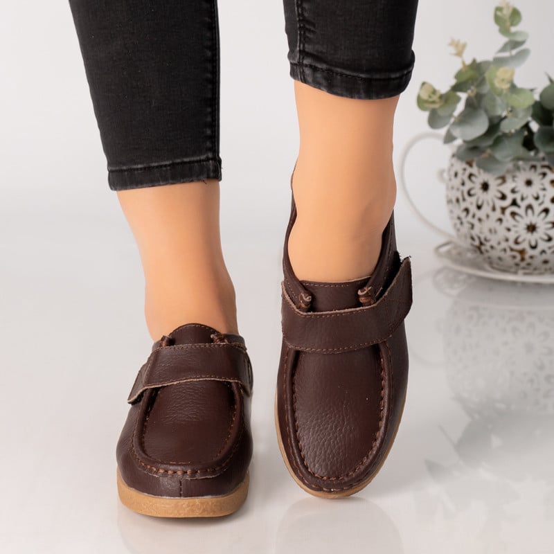 Pantofi dama casual maro piele naturala chloly - poza 2
