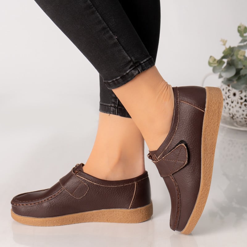 Pantofi dama casual maro piele naturala chloly - poza 3