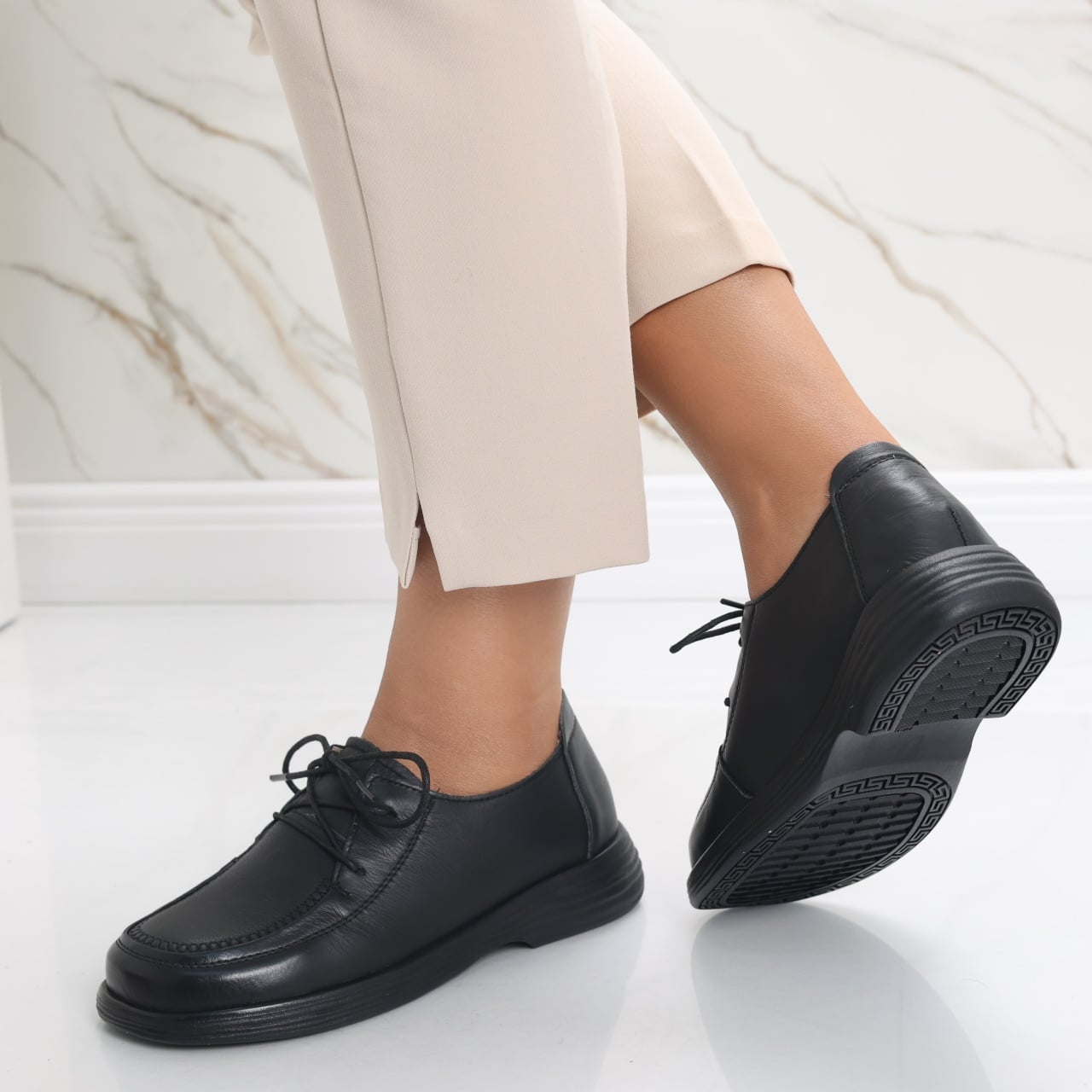Pantofi dama casual Negre din Piele Naturala Esana - poza 5