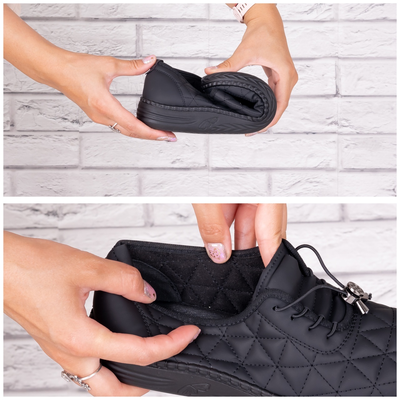 Pantofi dama casual Negri din Piele Ecologica Acuna - poza 3