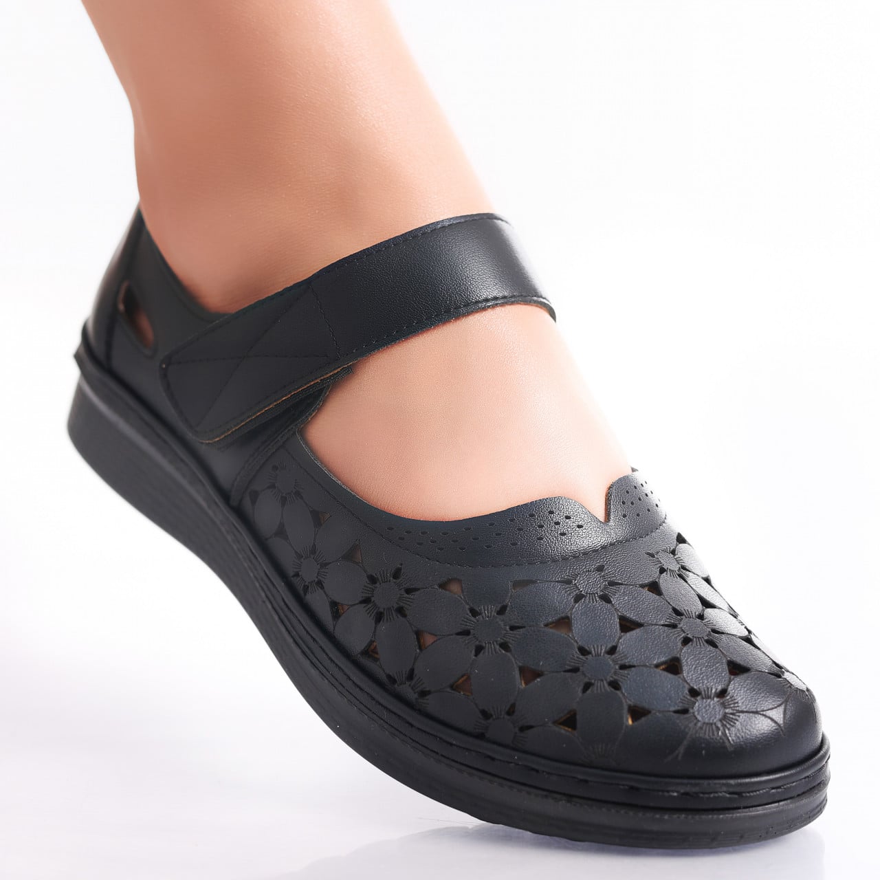 Pantofi dama casual Negri din Piele Ecologica Agali - poza 1