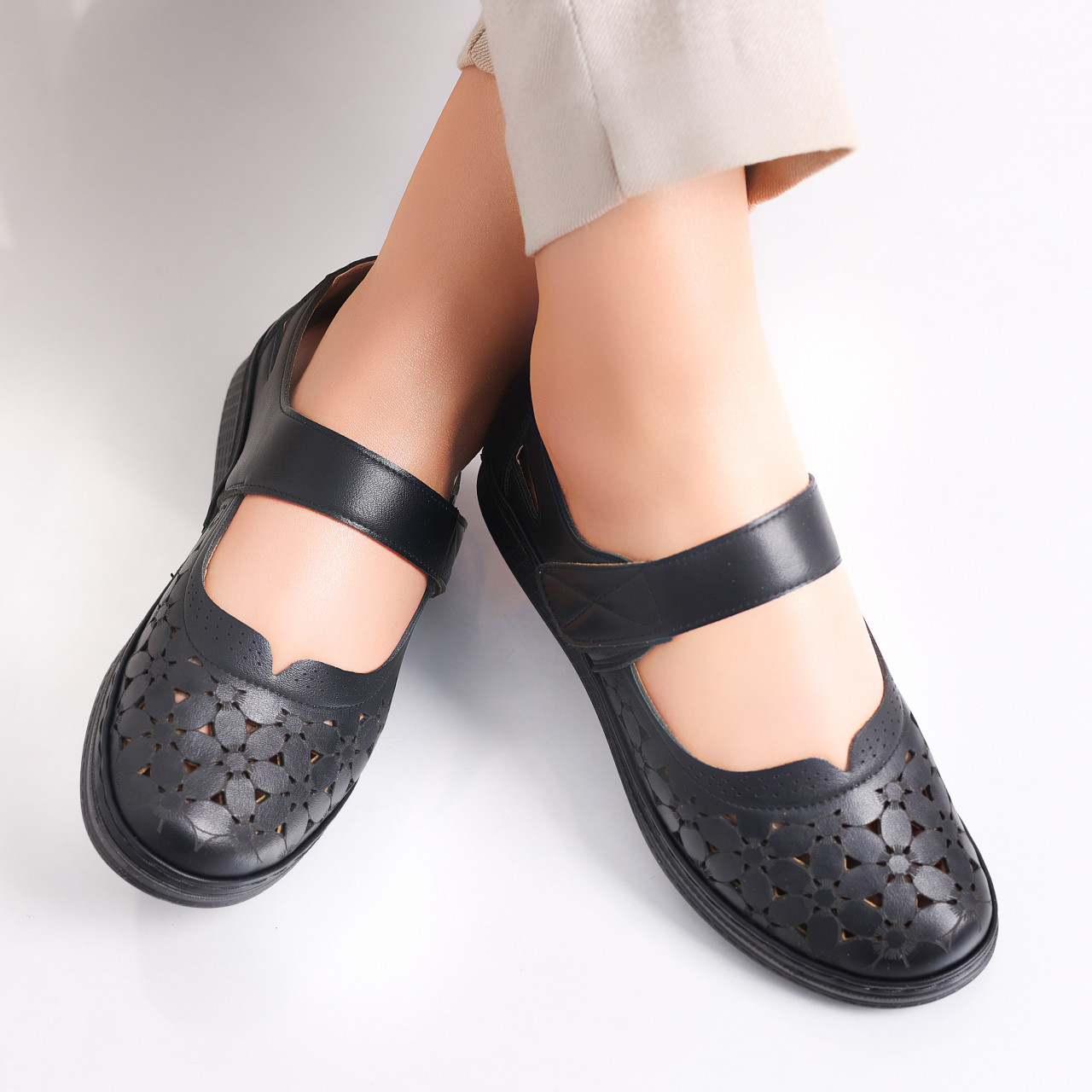 Pantofi dama casual Negri din Piele Ecologica Agali - poza 4