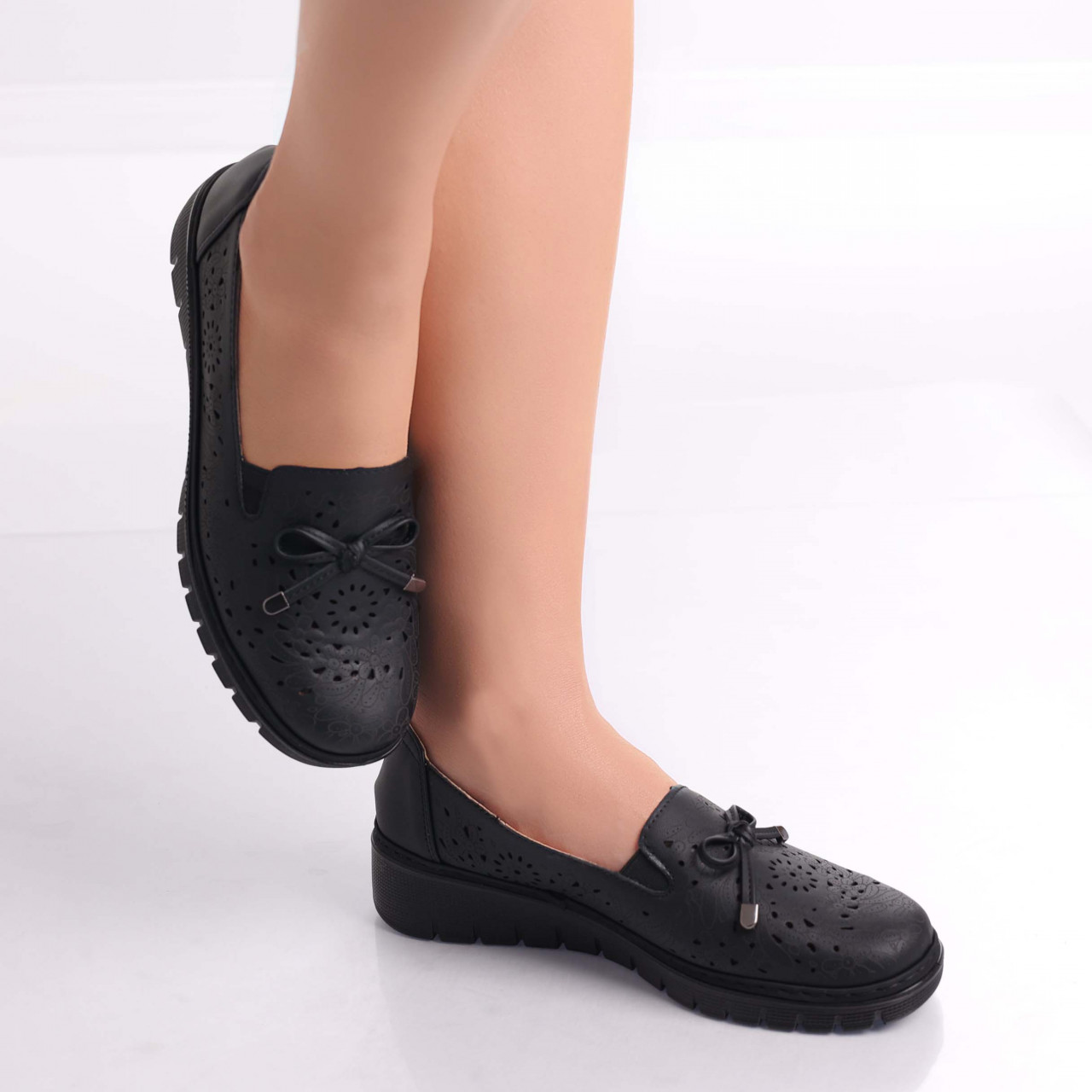 Pantofi dama casual Negri din Piele Ecologica Ailen - poza 4