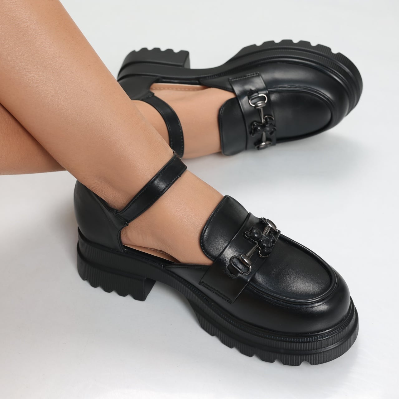Pantofi dama Casual Negri din Piele Ecologica Aina - poza 1