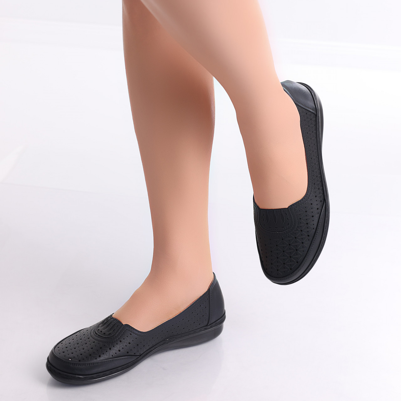 Pantofi dama casual Negri din Piele Ecologica Aluran - poza 5