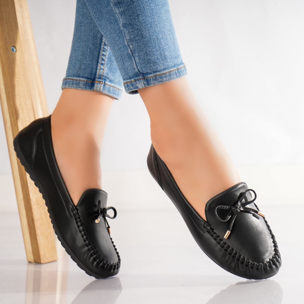 Pantofi dama casual Negri din Piele Ecologica Amelia - poza 2