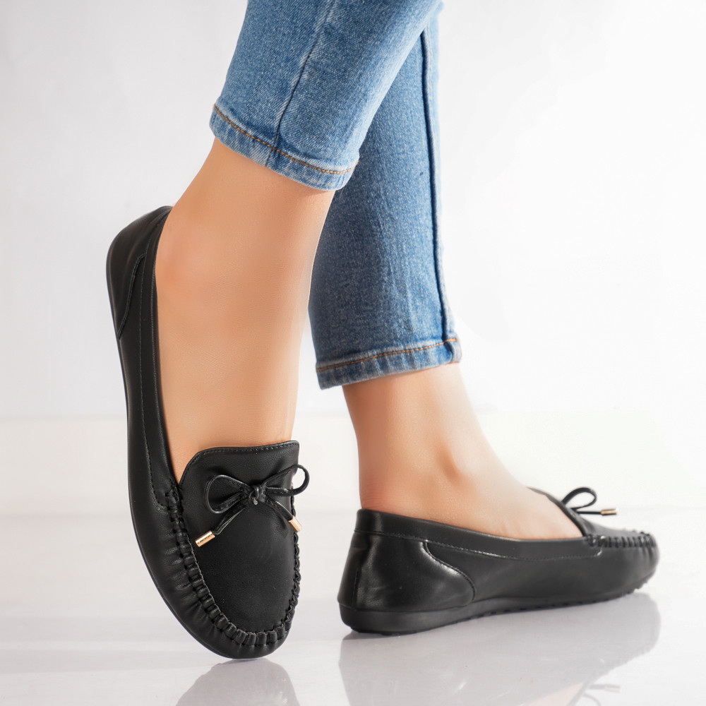 Pantofi dama casual Negri din Piele Ecologica Amelia - poza 3