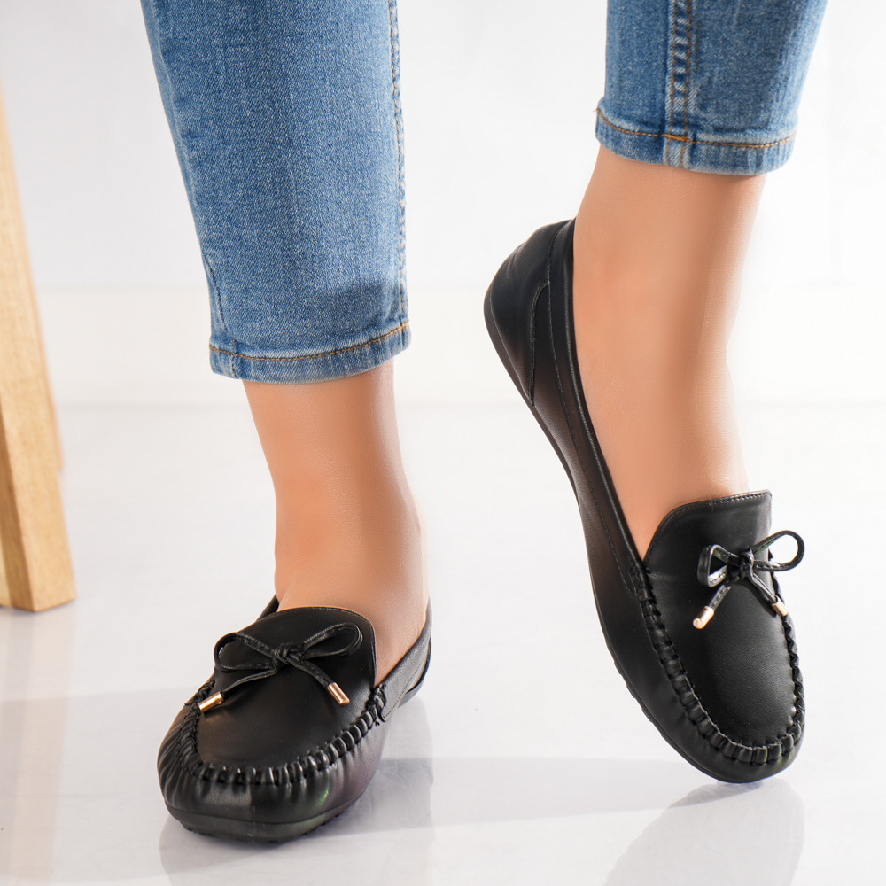 Pantofi dama casual Negri din Piele Ecologica Amelia - poza 4