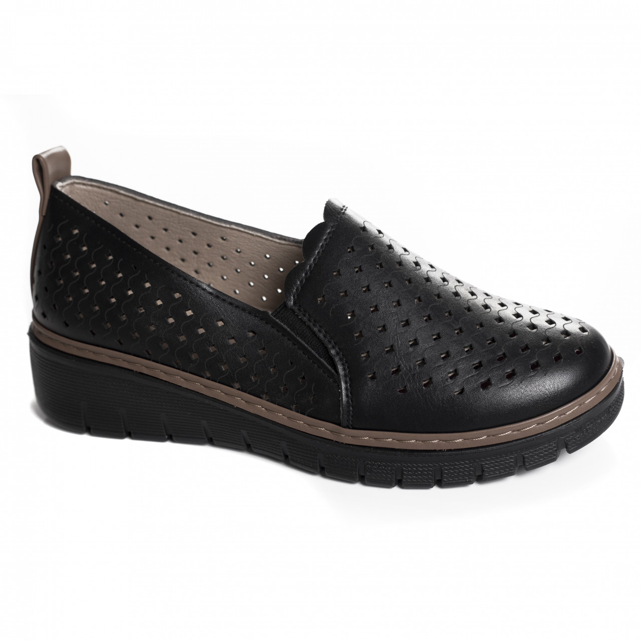 Pantofi dama casual negri din piele ecologica anda - poza 5