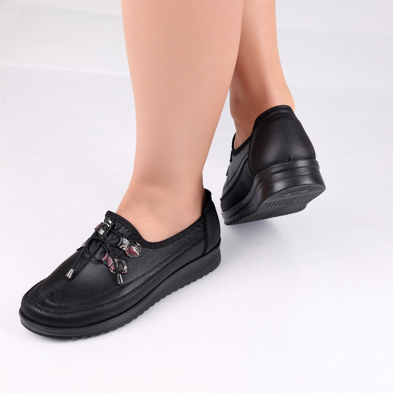 Pantofi dama casual Negri din Piele Ecologica Anetia - poza 5