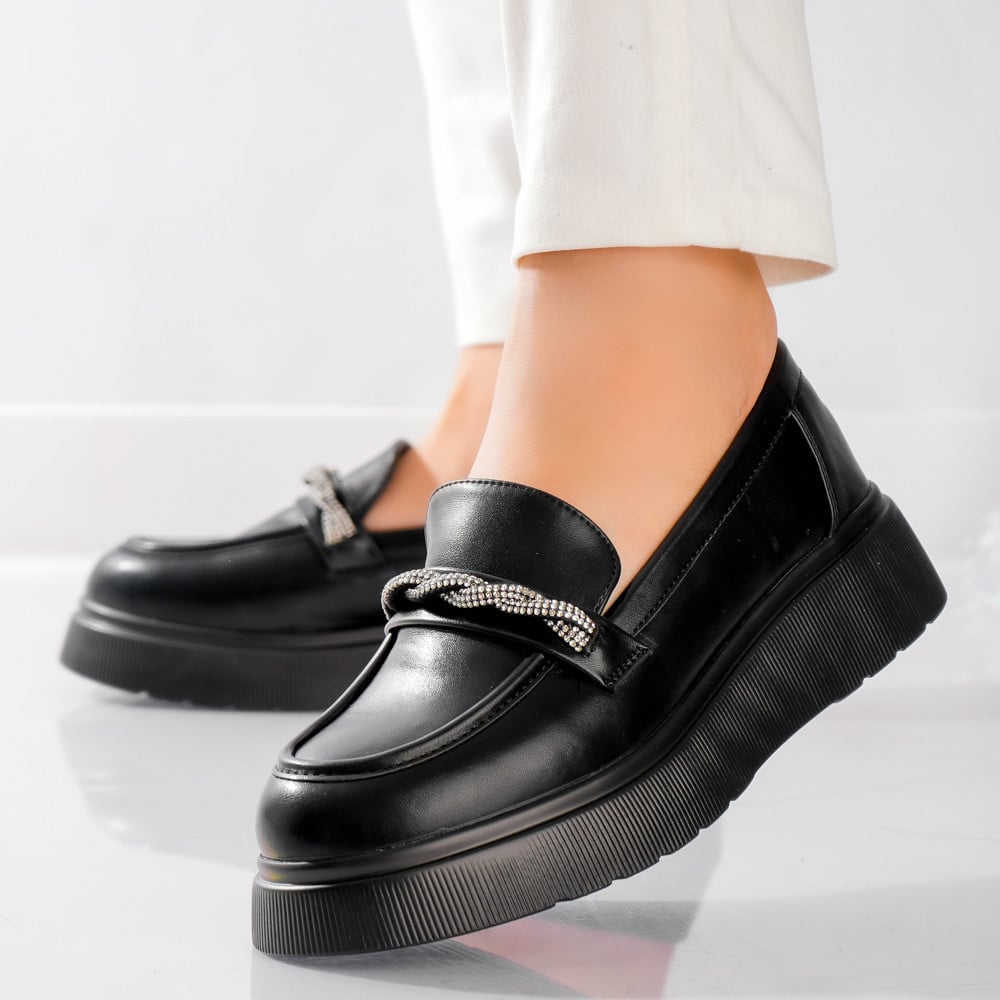 Pantofi dama casual Negri din Piele Ecologica Arjun - poza 1