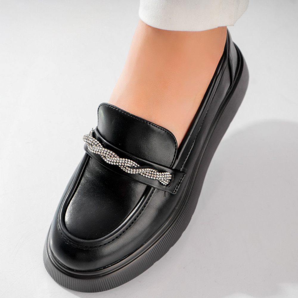 Pantofi dama casual Negri din Piele Ecologica Arjun - poza 5