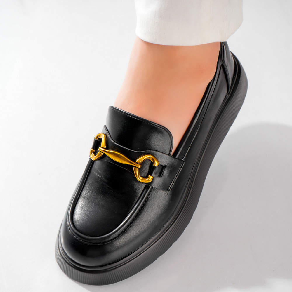 Pantofi dama casual Negri din Piele Ecologica Arola - poza 5