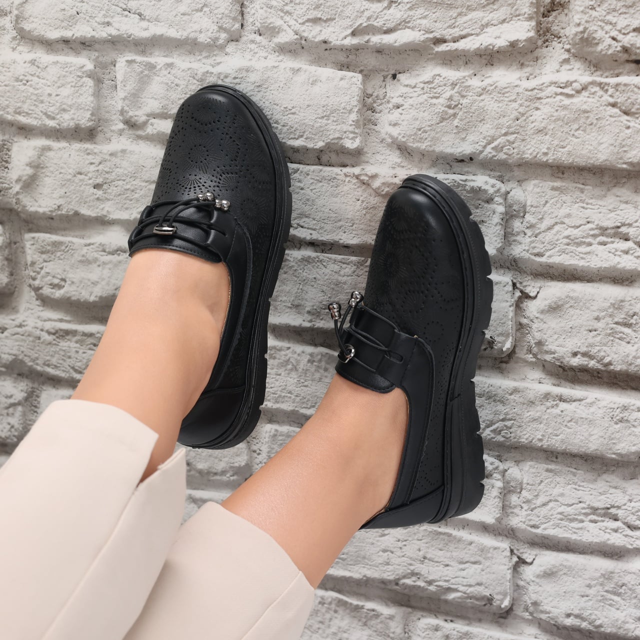 Pantofi dama casual Negri din Piele Ecologica Asnes - poza 2