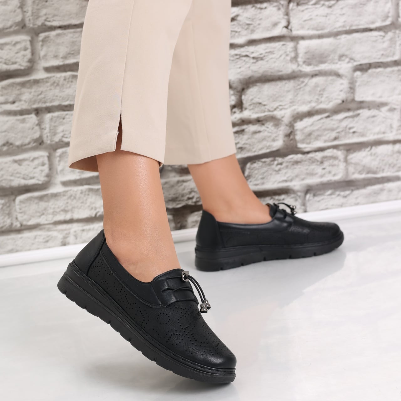 Pantofi dama casual Negri din Piele Ecologica Asnes - poza 4