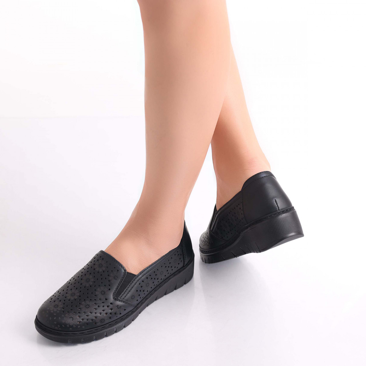 Pantofi dama casual Negri din Piele Ecologica Atsoi - poza 4