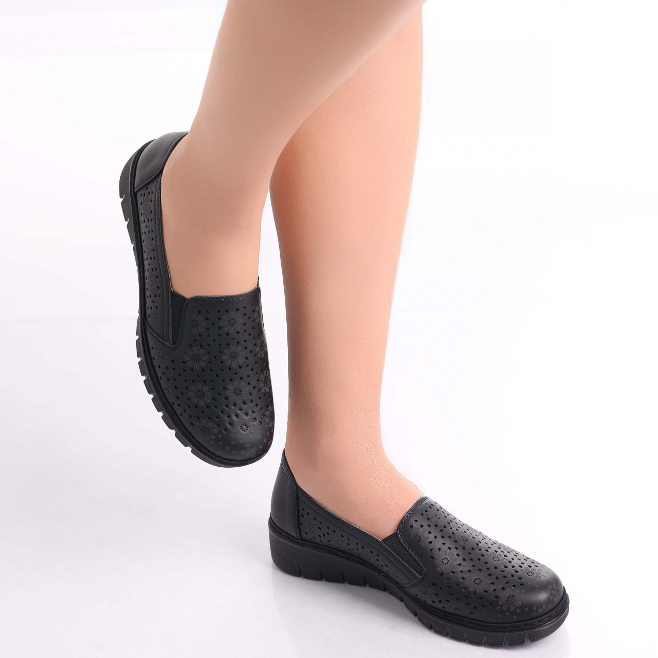 Pantofi dama casual Negri din Piele Ecologica Atsoi - poza 5