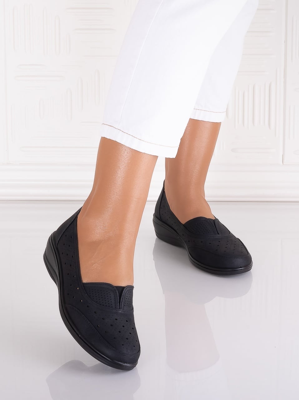 Pantofi dama casual Negri din Piele Ecologica Audara - poza 5