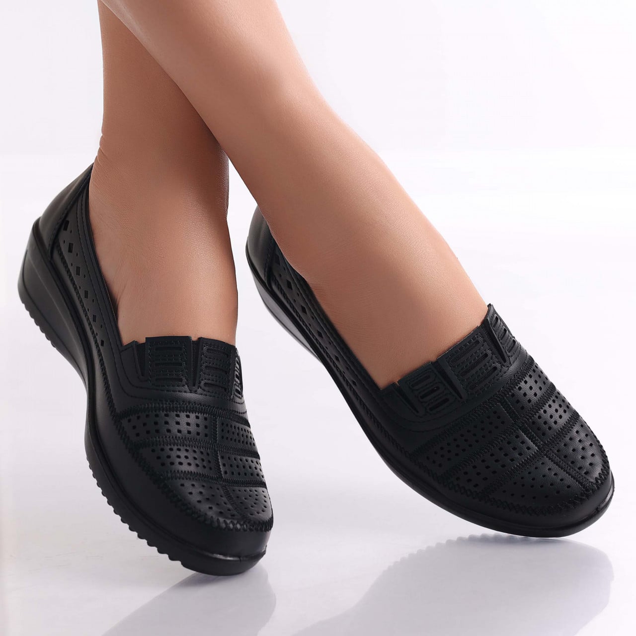 Pantofi dama casual Negri din Piele Ecologica Belen - poza 2