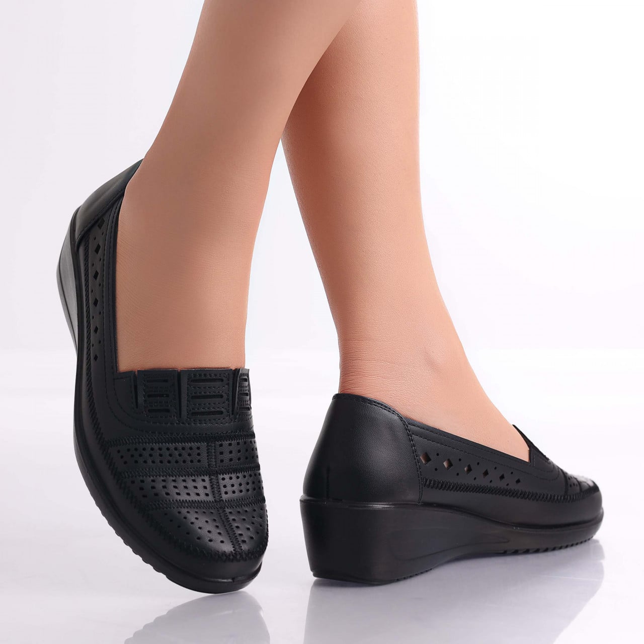 Pantofi dama casual Negri din Piele Ecologica Belen - poza 3