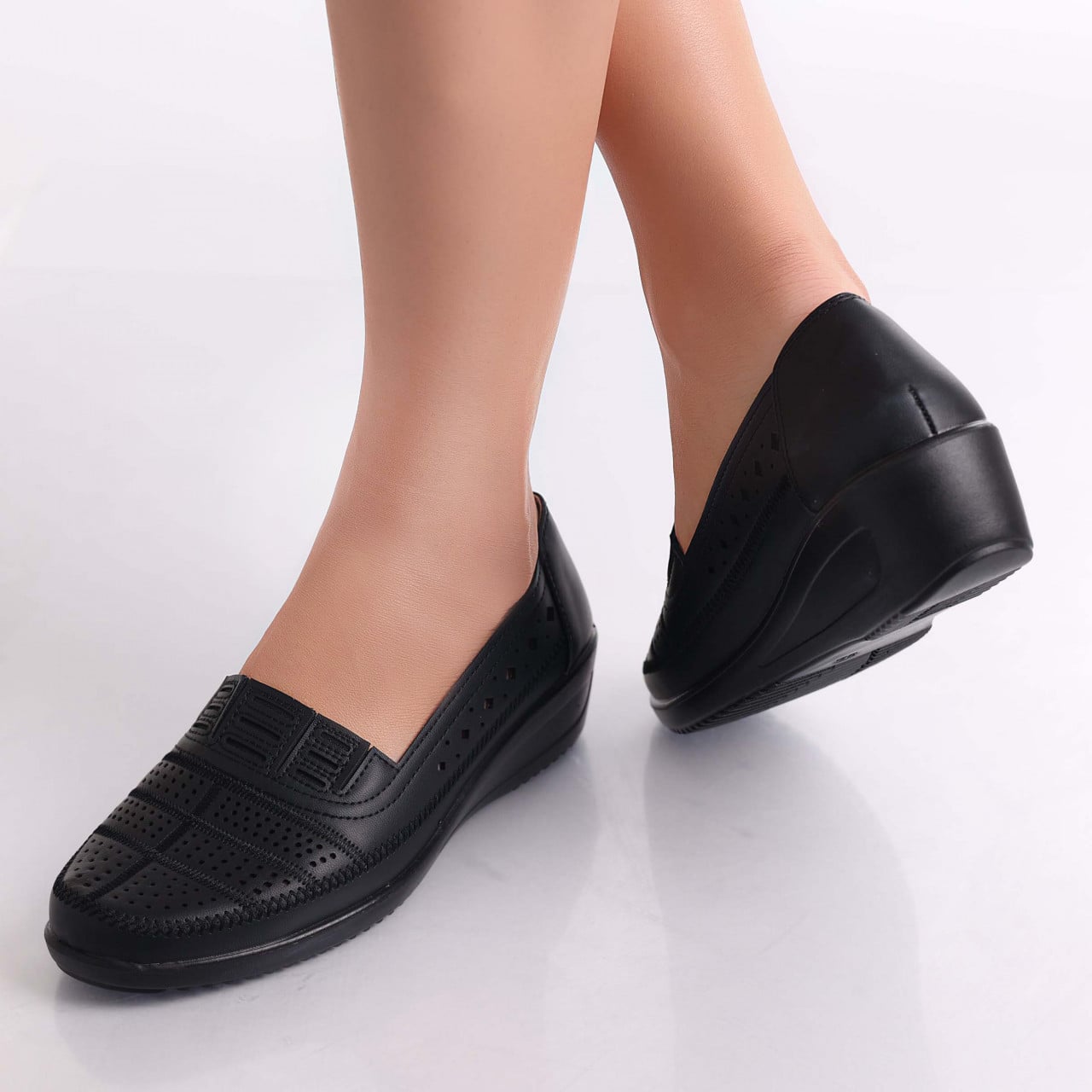 Pantofi dama casual Negri din Piele Ecologica Belen - poza 4