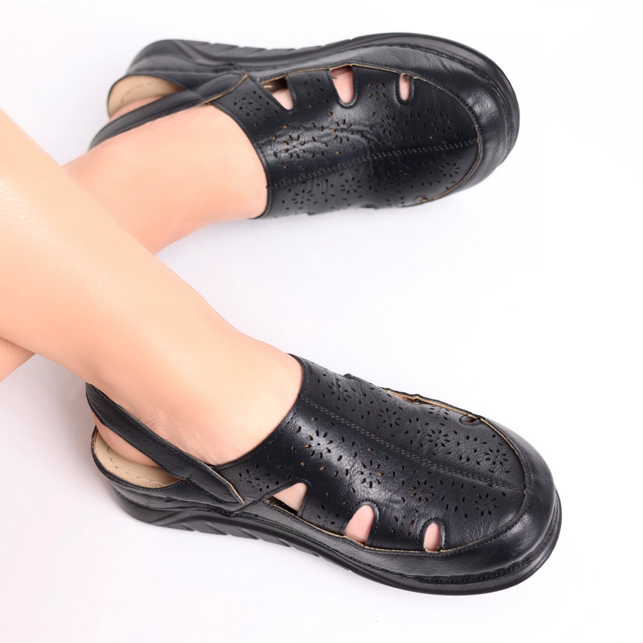 Pantofi dama casual Negri din Piele Ecologica Cadida - poza 1
