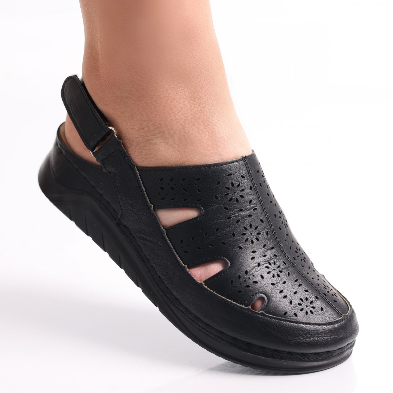Pantofi dama casual Negri din Piele Ecologica Cadida - poza 3