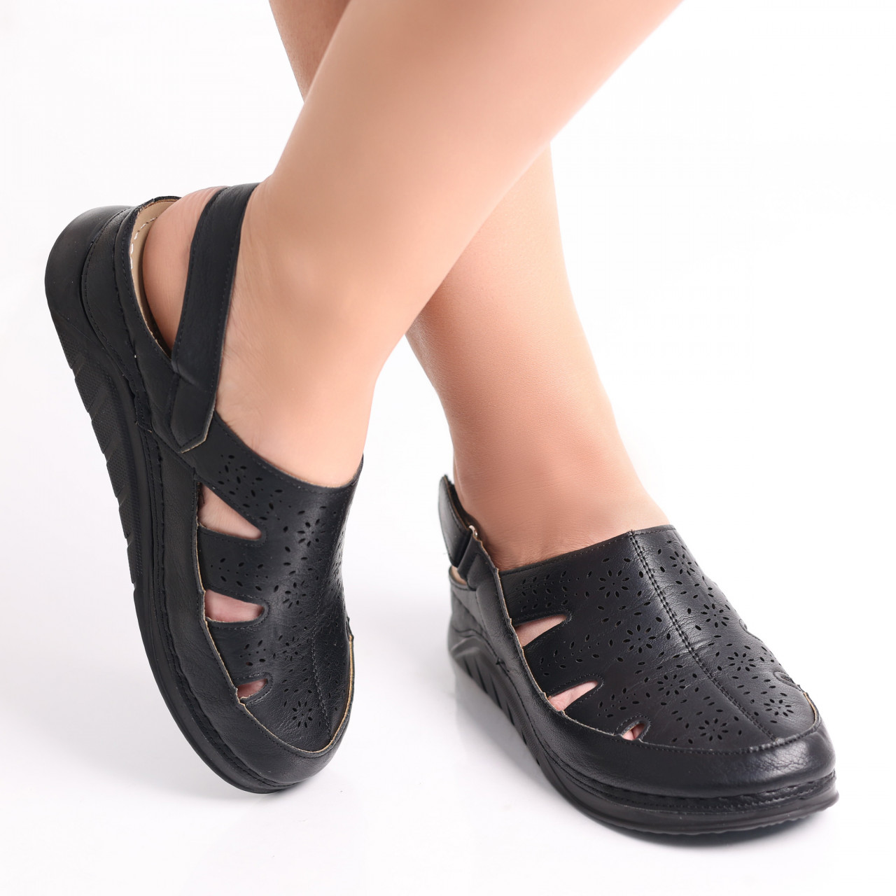 Pantofi dama casual Negri din Piele Ecologica Cadida - poza 5