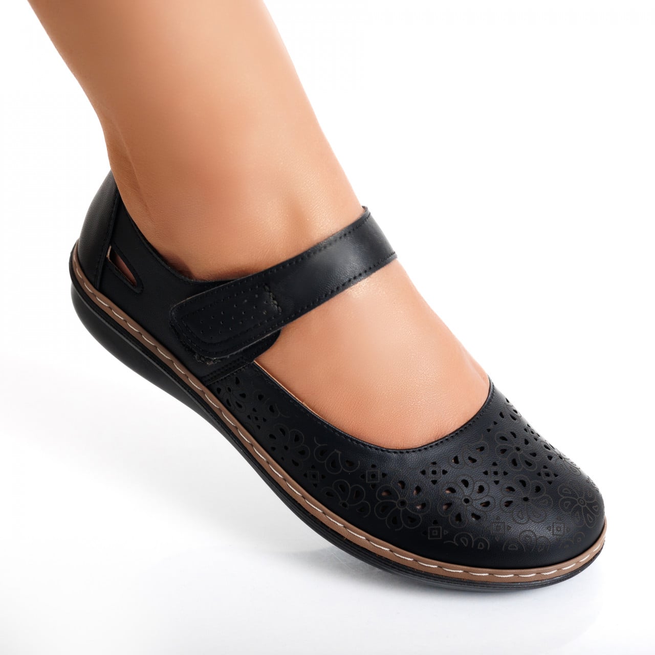 Pantofi dama casual Negri din Piele Ecologica Careta - poza 4