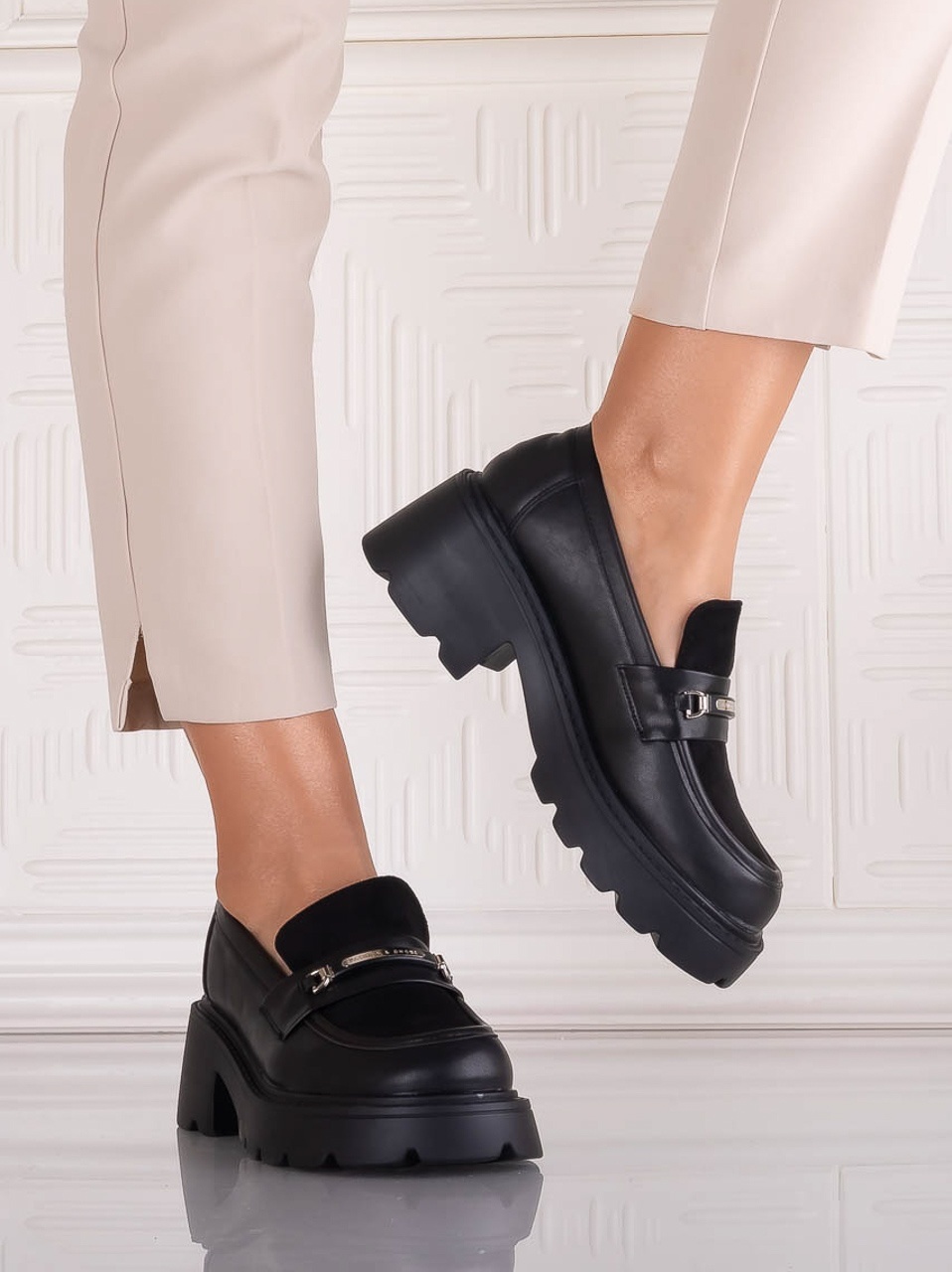Pantofi dama casual Negri din Piele Ecologica Catilea - poza 5