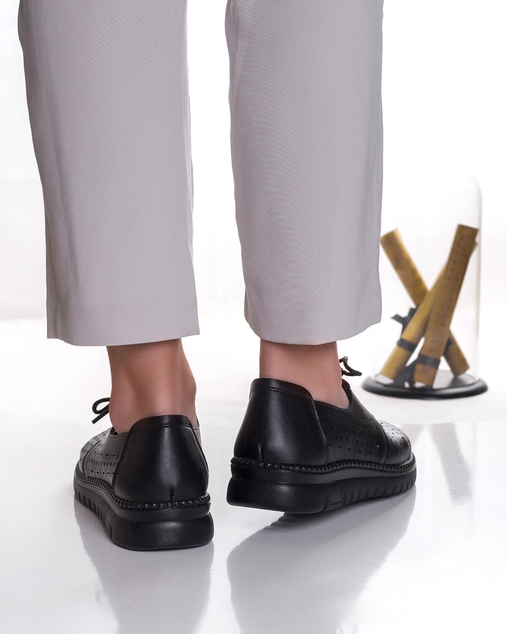 Pantofi dama casual negri din piele ecologica dalia - poza 5
