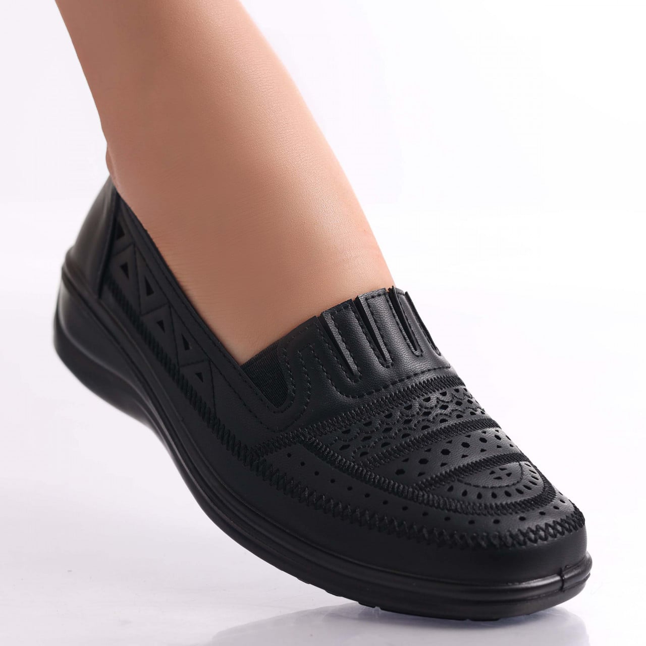 Pantofi dama casual Negri din Piele Ecologica Dameo
