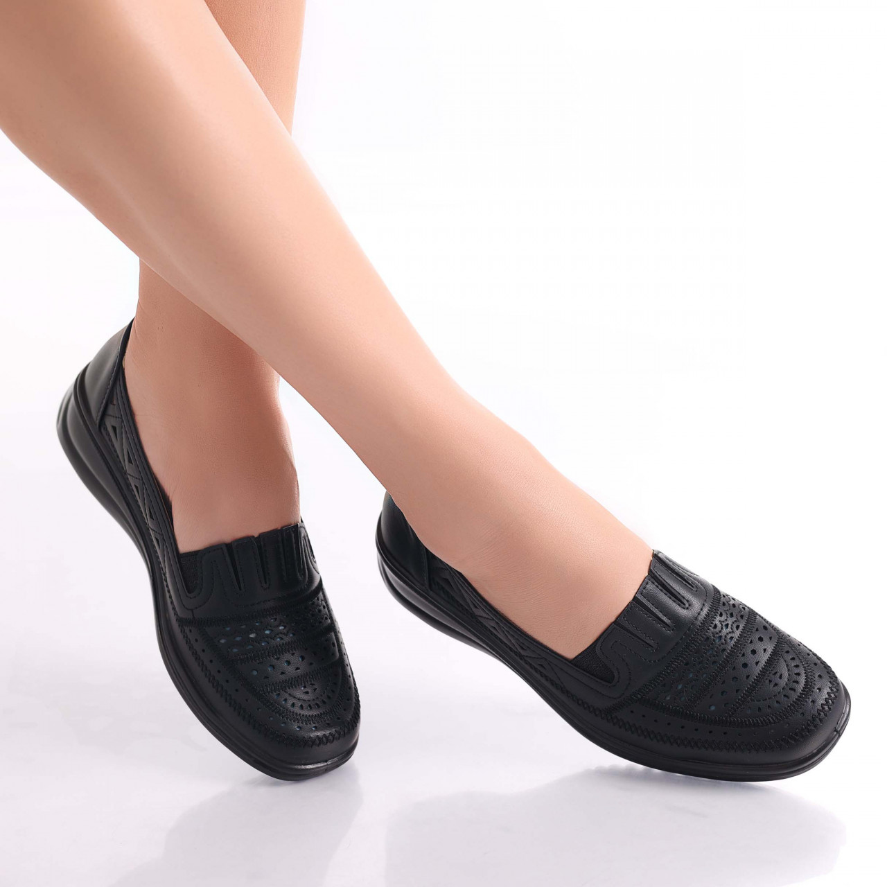 Pantofi dama casual Negri din Piele Ecologica Dameo - poza 2